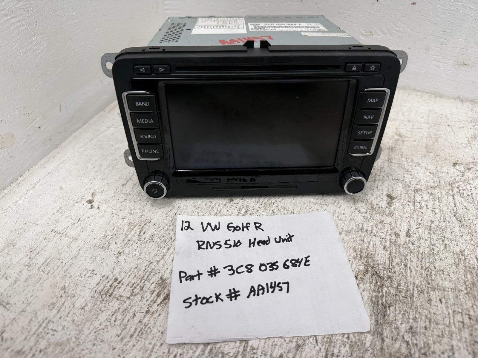 12 VOLKSWAGEN GOLF R MK6 OEM RNS510 NAVIGATION HEAD UNIT MEDIA STEREO 3C8035684E
