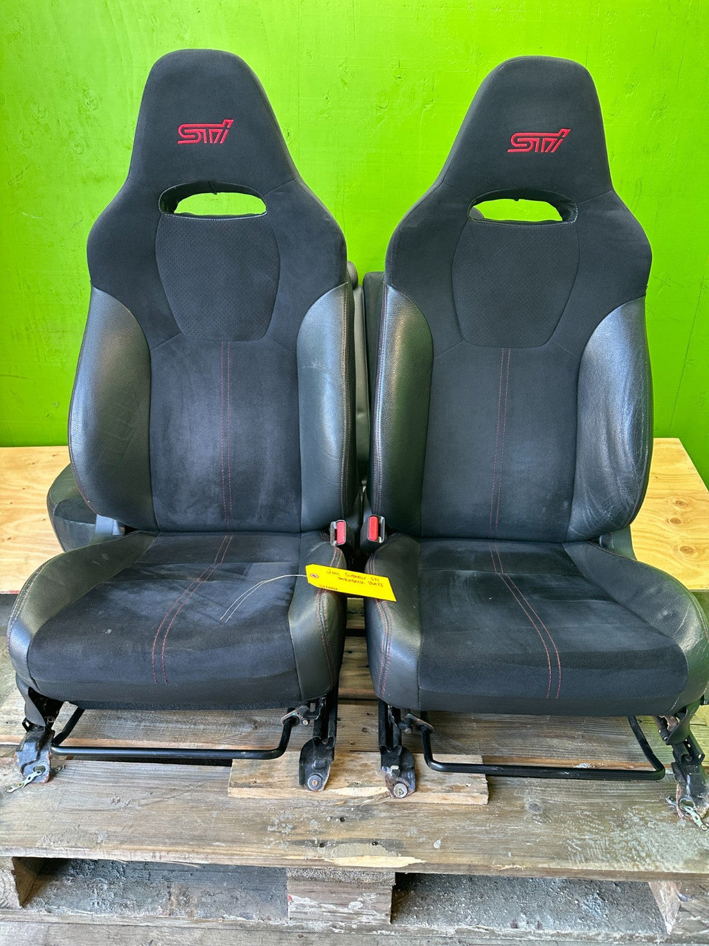11 Subaru Impreza STi HATCHBACK FRONT REAR SEATS BLACK ALCANTARA 08-14