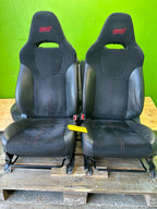 11 Subaru Impreza STi HATCHBACK FRONT REAR SEATS BLACK ALCANTARA 08-14