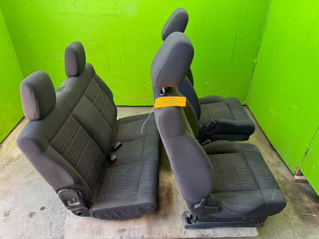 07-18 JEEP WRANGLER JK  2 DR OEM FRONT REAR COMPLETE SEATS SET DARK GREY GRAY