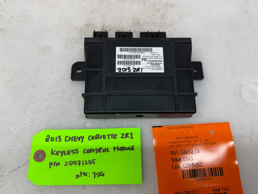 10-13 CHEVROLET CORVETTE C6 OEM ZR1 KEYLESS ENTRY CONTROL MODULE 25971235