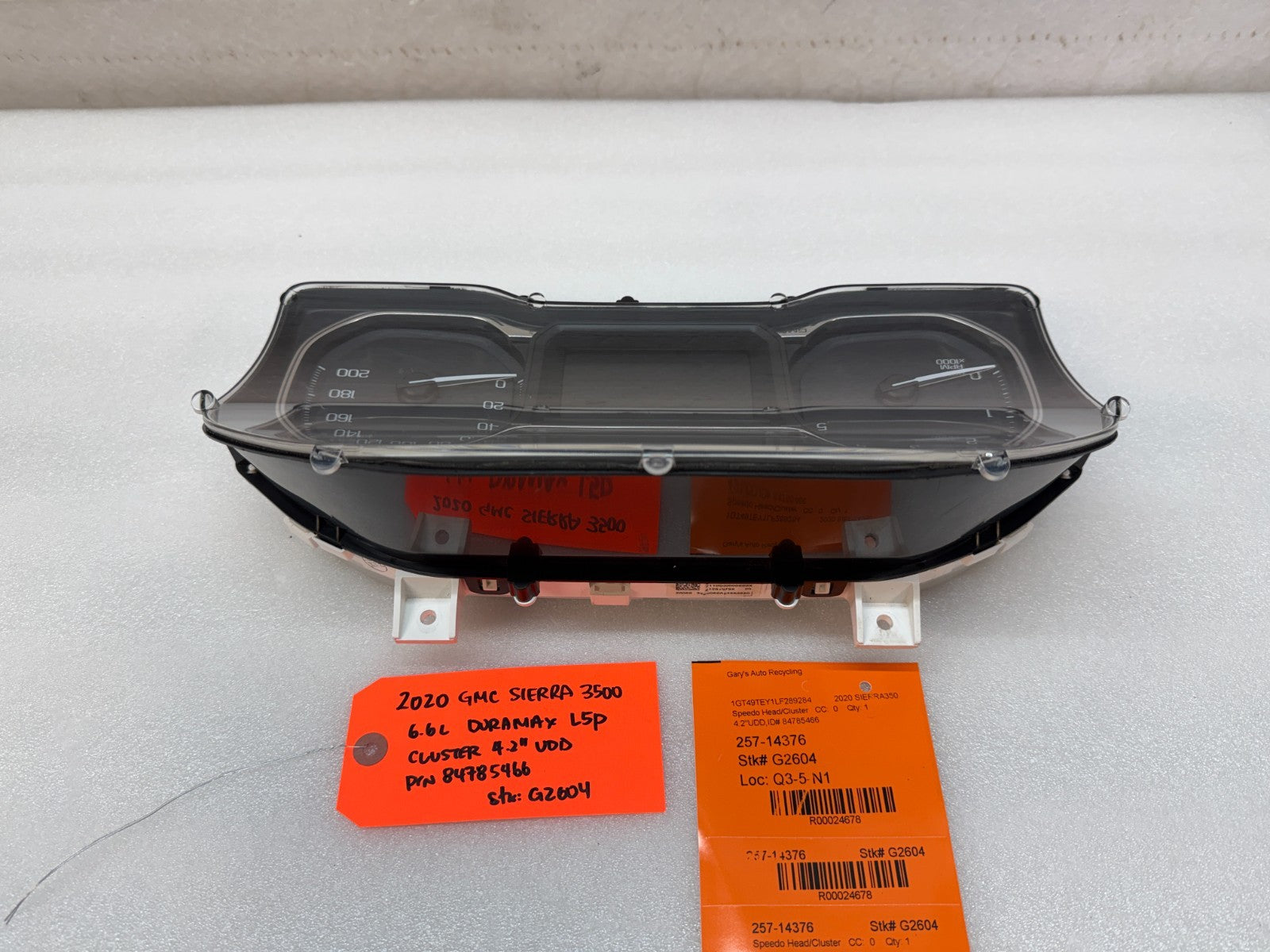 20 GMC SIERRA 2500 3500 DIESEL DURAMAX KMH GAUGE CLUSTER 4.2" UDD 84785466 19-23
