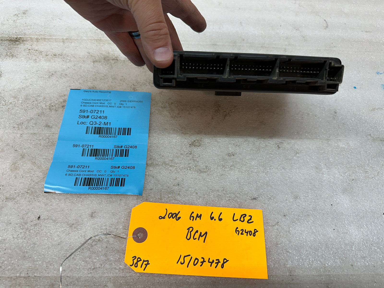 06 07 Chevrolet GMC DURAMAX LBZ 6.6 BODY CONTROL MODULE BCM 15107478
