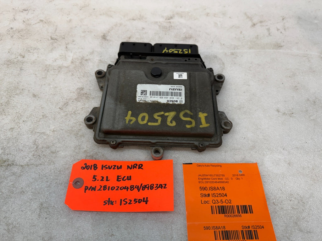 18 ISUZU NRR NPR NQR 5.2 ENGINE COMPUTER CONTROL MODULE ECM ECU 281020484