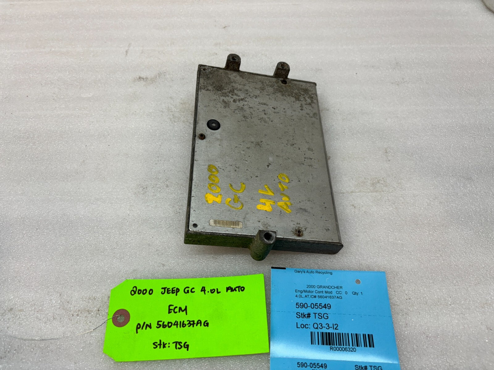 00 JEEP GRAND CHEROKEE 4.0 AUTOMATIC ENGINE COMPUTER ECM ECU P56041637AG
