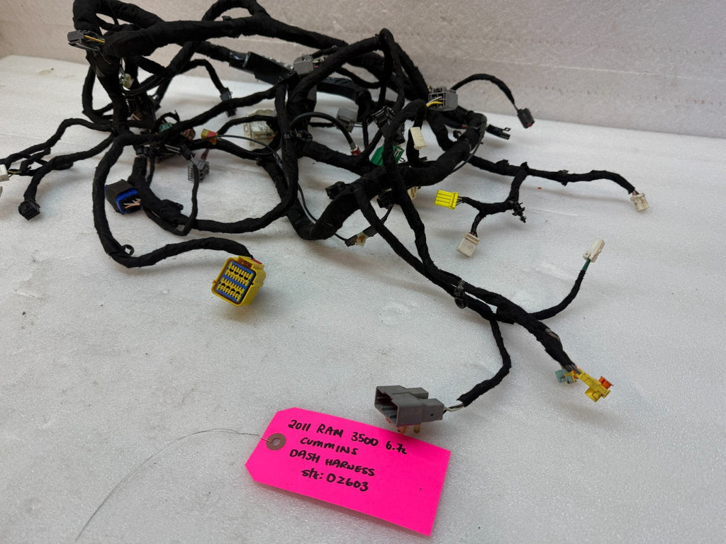 11 DODGE RAM 2500 3500 6.7 INSTRUMENT DASH GAUGE CLUSTER WIRING HARNESS 4x4 AUTO