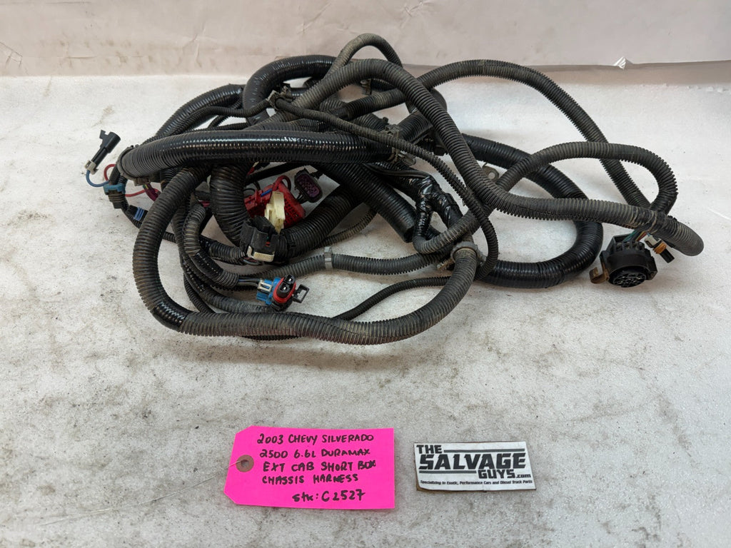 01-04 Chevrolet GMC 2500HD 3500 6.6 4wd EXT CAB SHORT BOX CHASSIS WIRING HARNESS