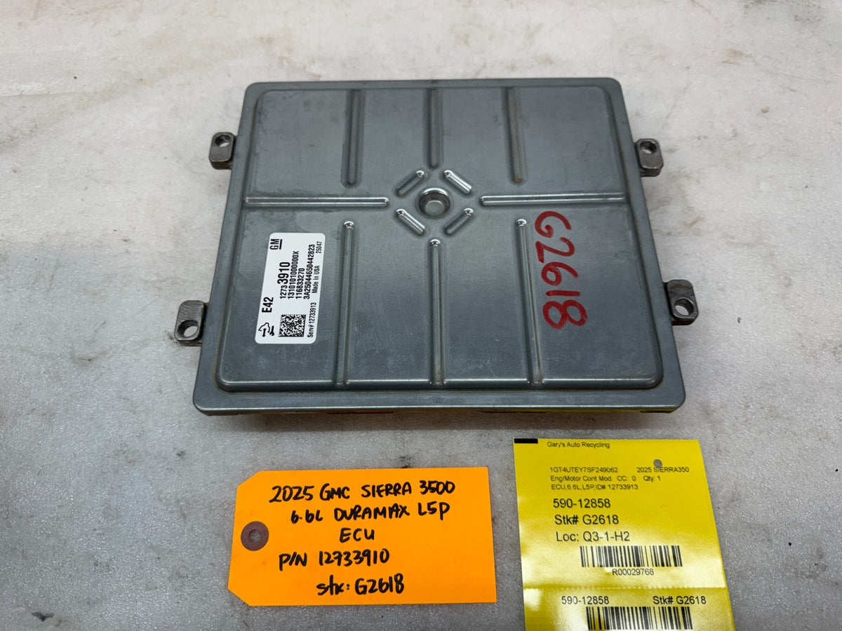 25 GMC 2500 3500 SIERRA 6.6 L5P DURAMAX DIESEL ENGINE COMPUTER ECM ECU 12733910