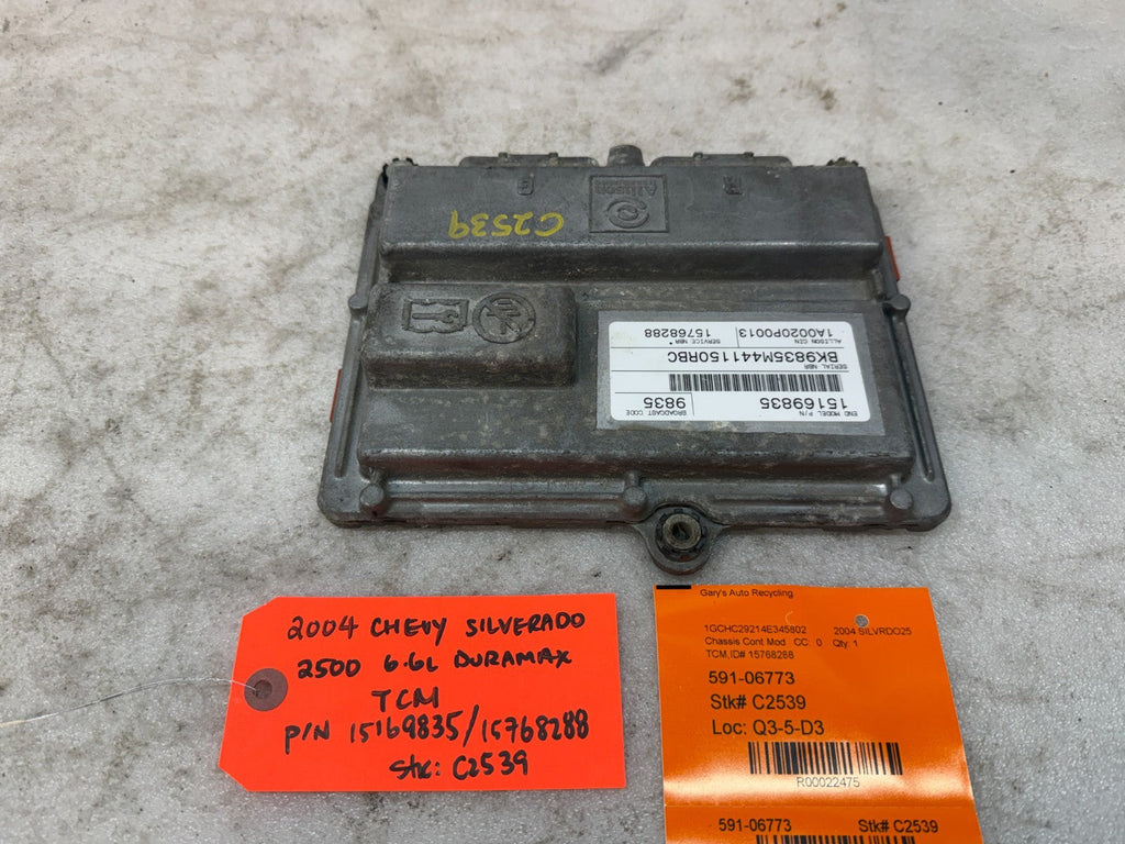 04 Chevrolet GMC SILVERADO 6.6 TCM TCU TRANSMISSION COMPUTER ALLISON 29537441
