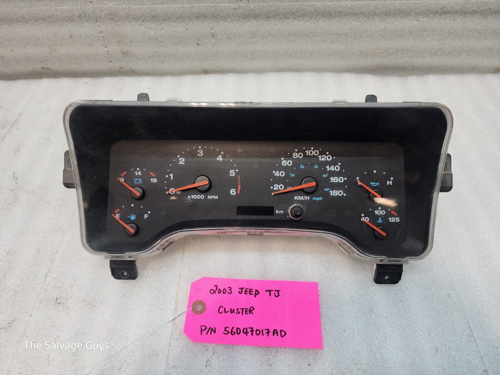 03 JEEP WRANGLER TJ LJ OEM METRIC SPEEDOMETER GAUGE CLUSTER 56047017AD 03-06