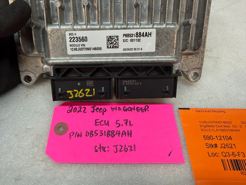 22 23 Jeep Wagoneer Engine Computer ECU ECM 5.7 e-torque P68531884AH 24K