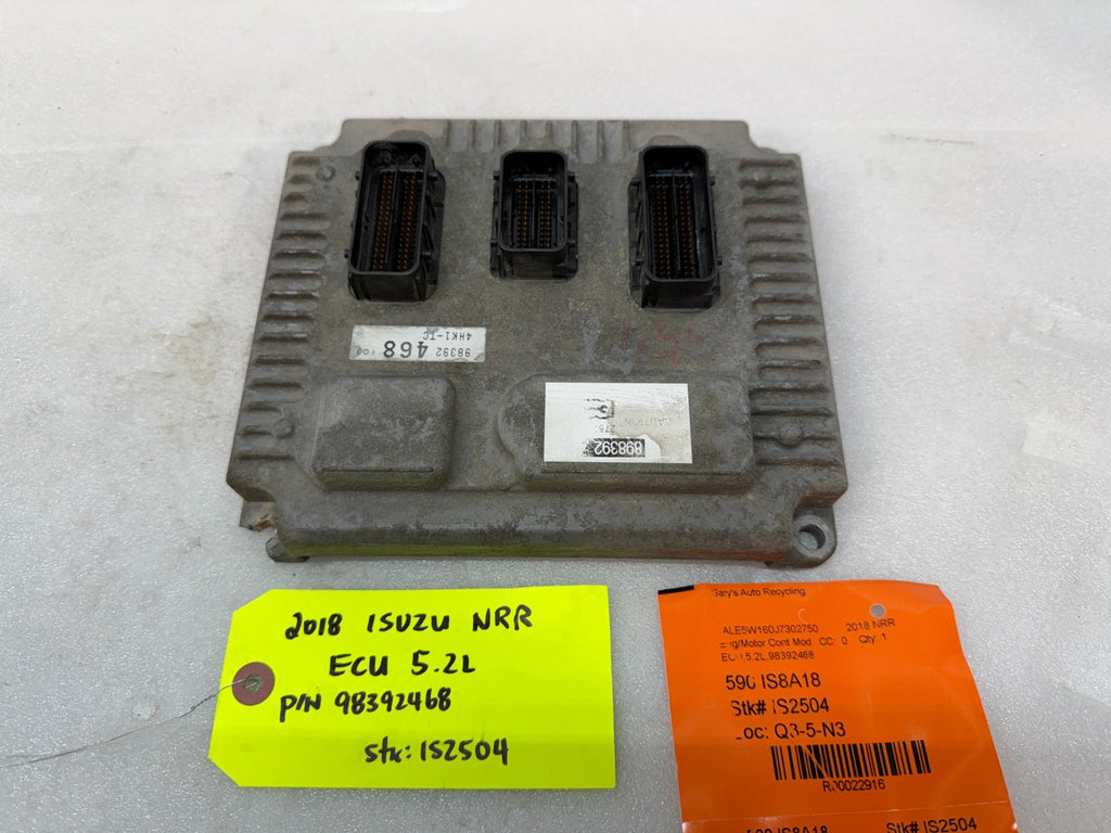 18 ISUZU NRR NPR NQR 5.2 ENGINE COMPUTER CONTROL MODULE ECM ECU 98392468