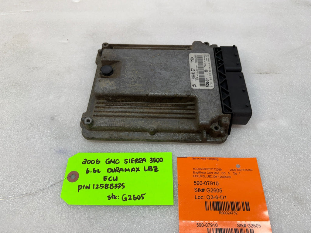06 07 Chevrolet GMC 2500HD DURAMAX 6.6 LBZ ECM ECU ENGINE COMPUTER 12604137