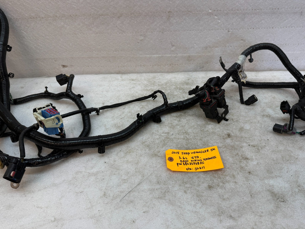 15 JEEP WRANGLER JK 3.6 DASH GAUGE WIRING HARNESS LOOM P68235768AC