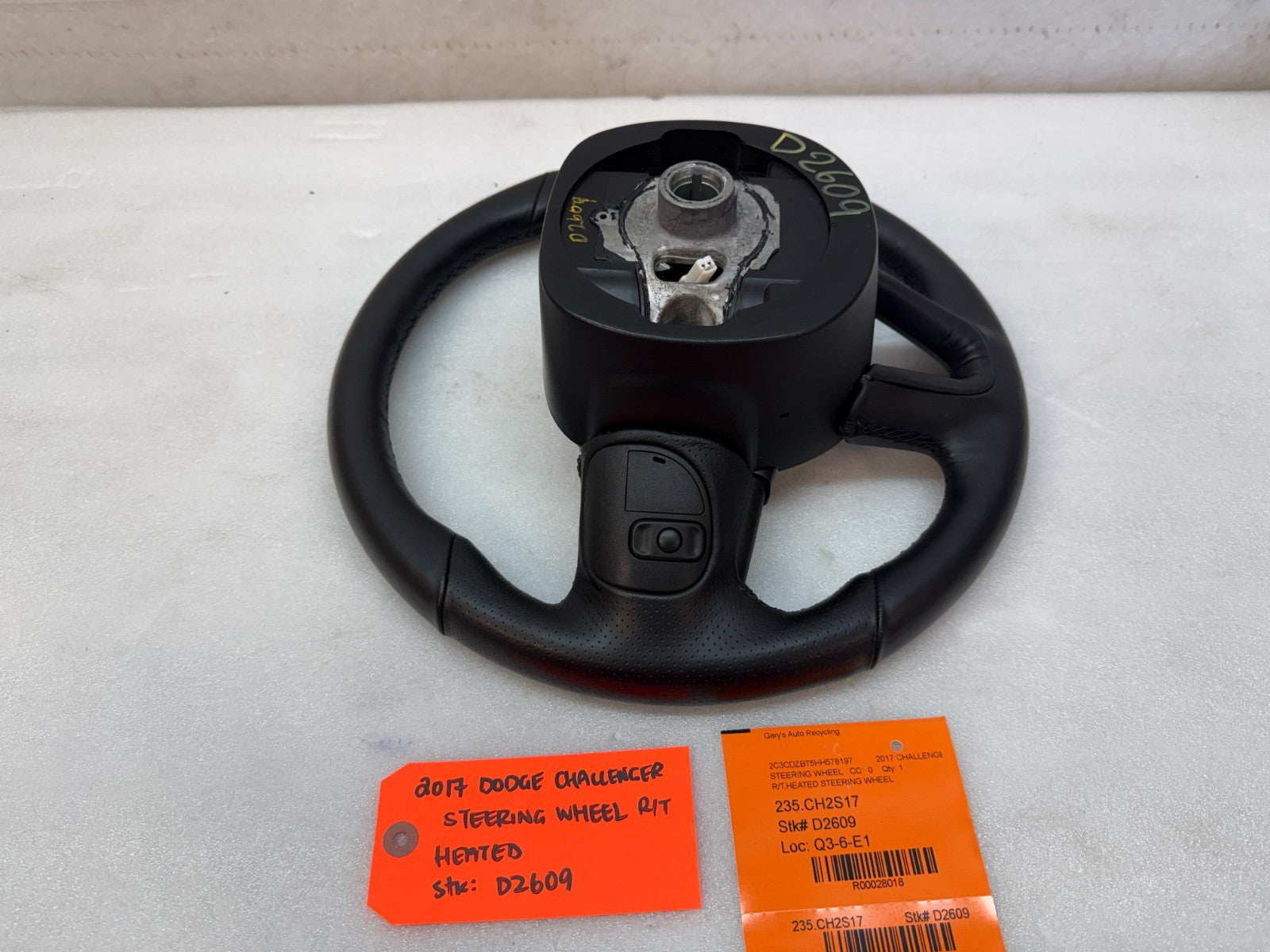 17 DODGE CHALLENGER R/T OEM HEATED BLACK LEATHER STEERING WHEEL MANUAL 15-23