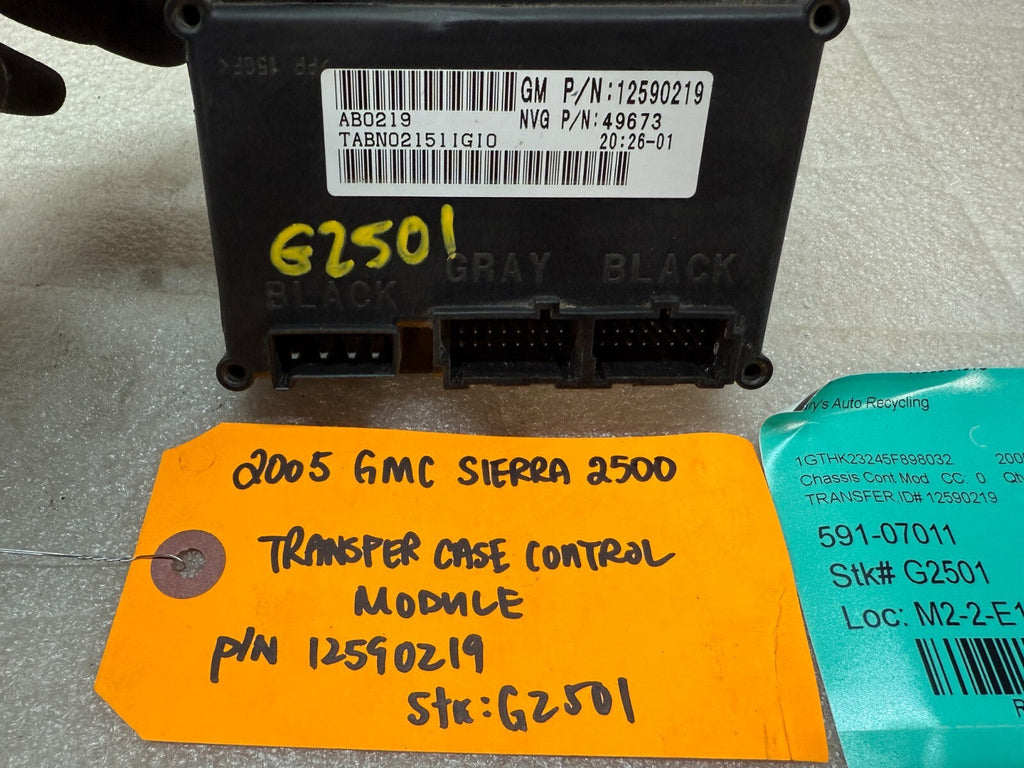 03-06 GMC SIERRA SILVERADO 2500 3500 TRANSFER CASE CONTROL MODULE 12590219