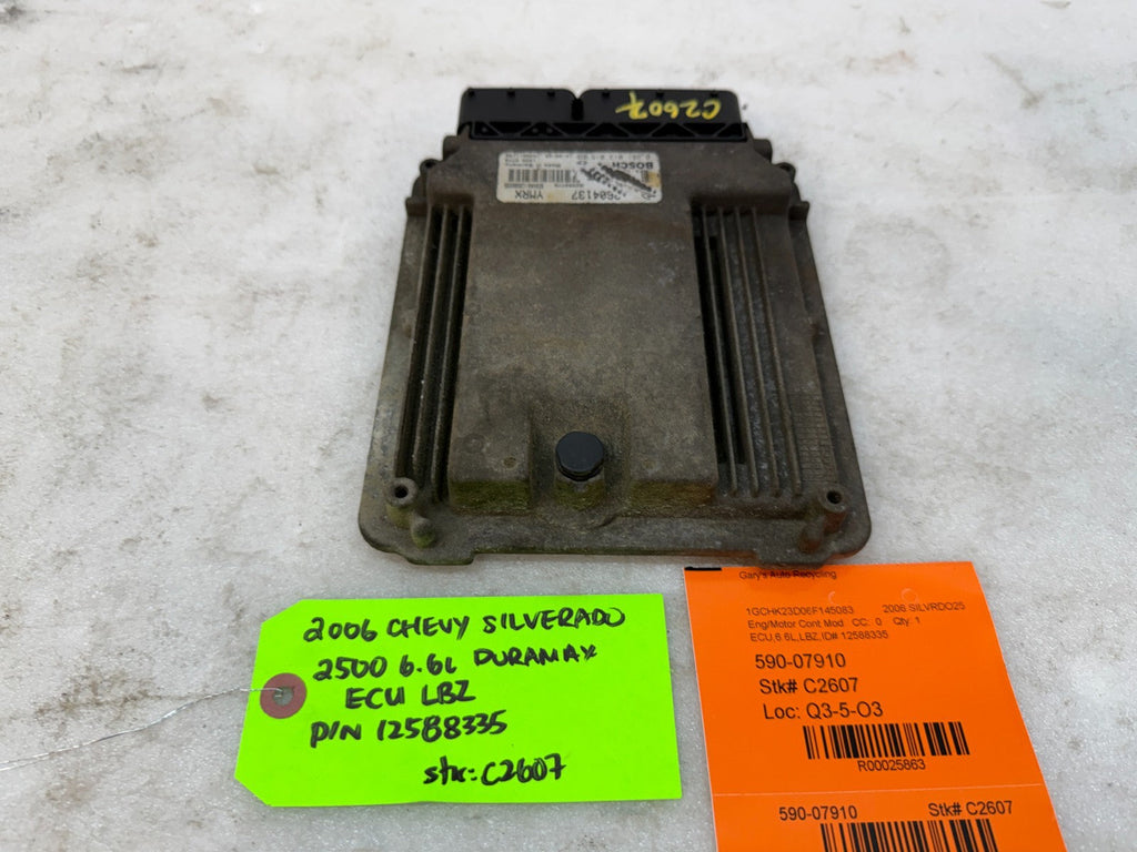 06 07 Chevrolet GMC 2500HD DURAMAX 6.6 LBZ ECM ECU ENGINE COMPUTER 12604137