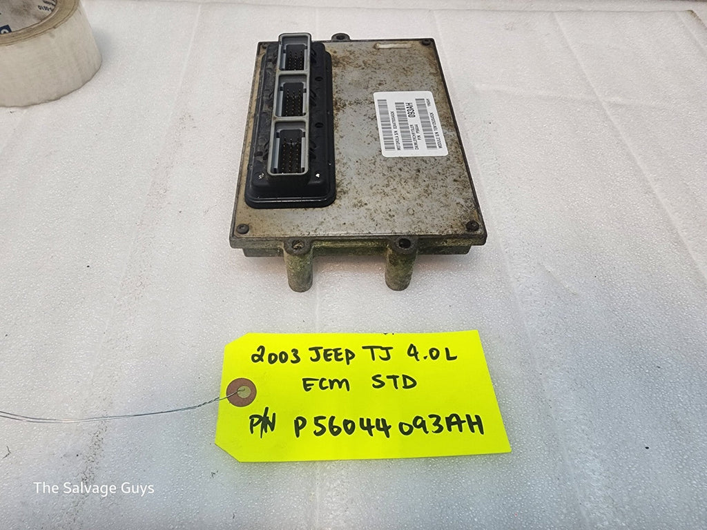 03 JEEP WRANGLER TJ 4.0 MANUAL TRANS ENGINE COMPUTER ECM ECU P56044093AH