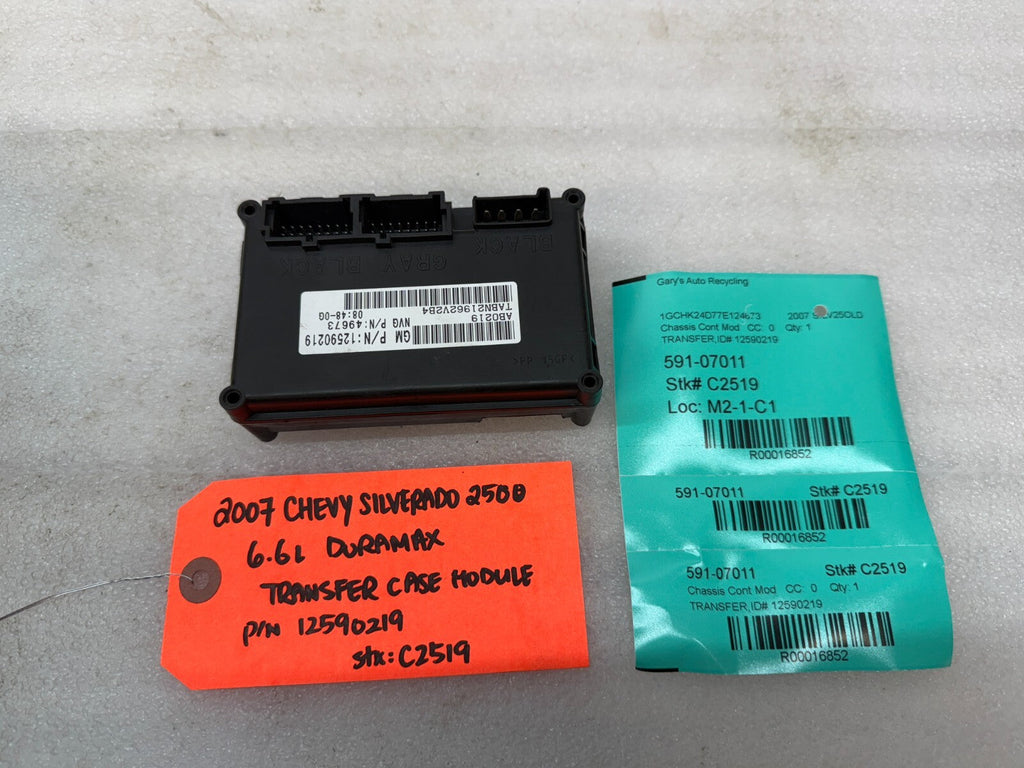 03-07 GMC SIERRA SILVERADO 2500 3500 TRANSFER CASE CONTROL MODULE 12590219