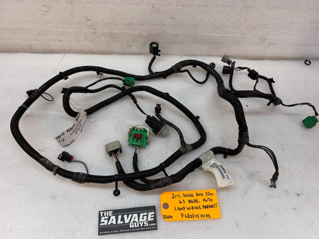 10 11 12 DODGE RAM 2500 3500 6.7 FRONT END HEADLIGHT WIRING HARNESS P68084504AD