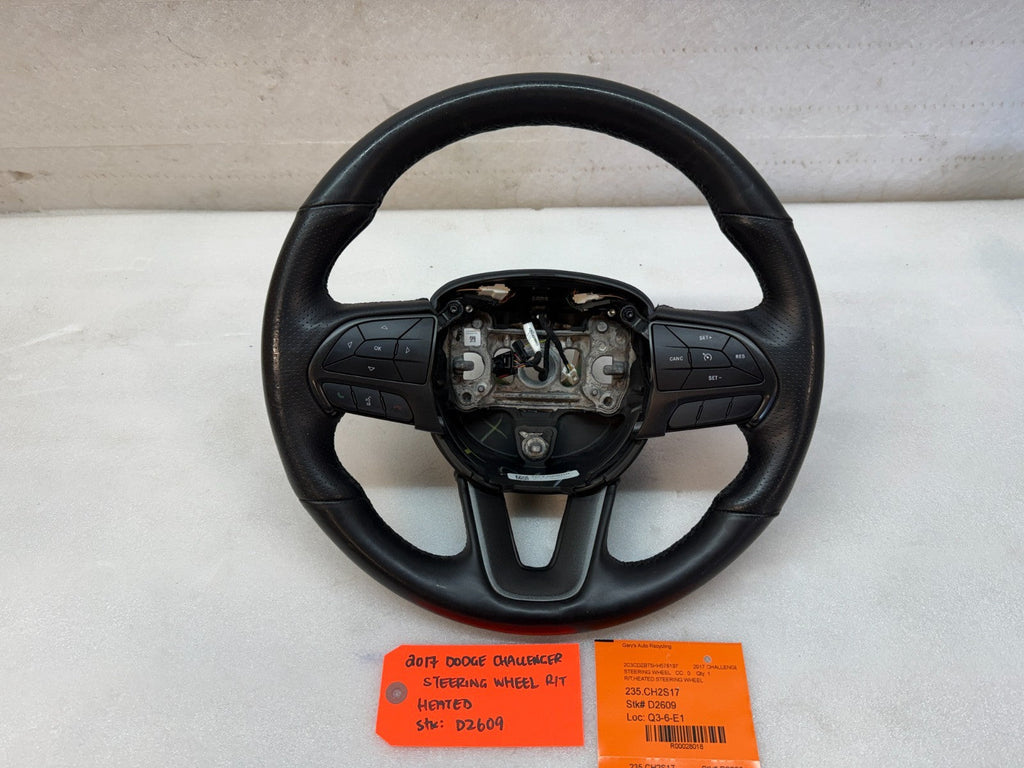 17 DODGE CHALLENGER R/T OEM HEATED BLACK LEATHER STEERING WHEEL MANUAL 15-23