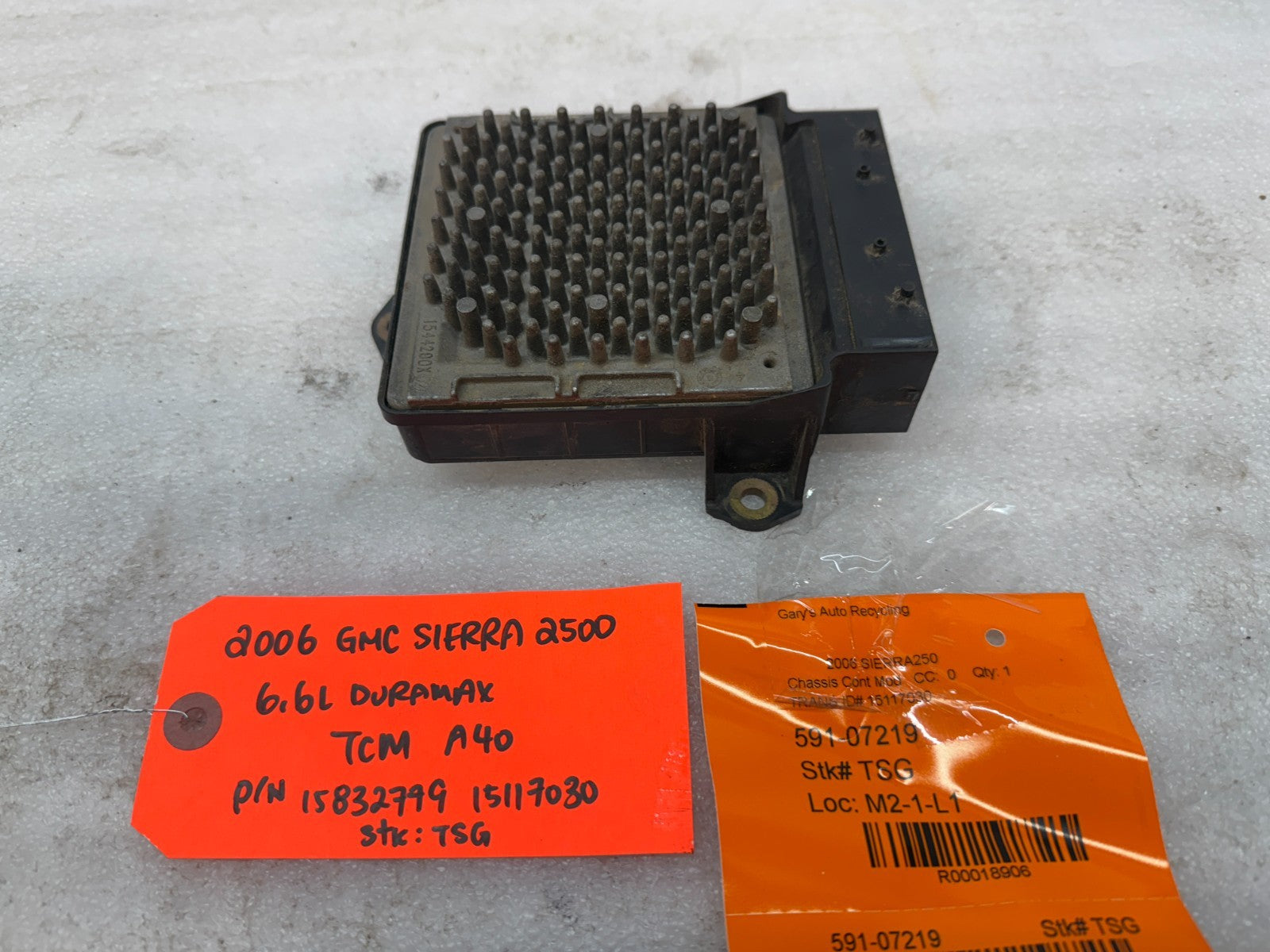 06 07 08 GMC SIERRA ALLISON A40 TRANSMISSION CONTROL MODULE TCM TCU A40 15117030