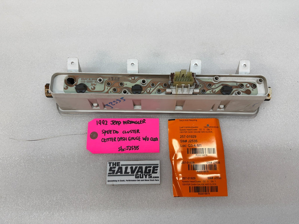 92-95 JEEP WRANGLER YJ OEM METRIC CENTER GAUGE CLUSTER P56004890