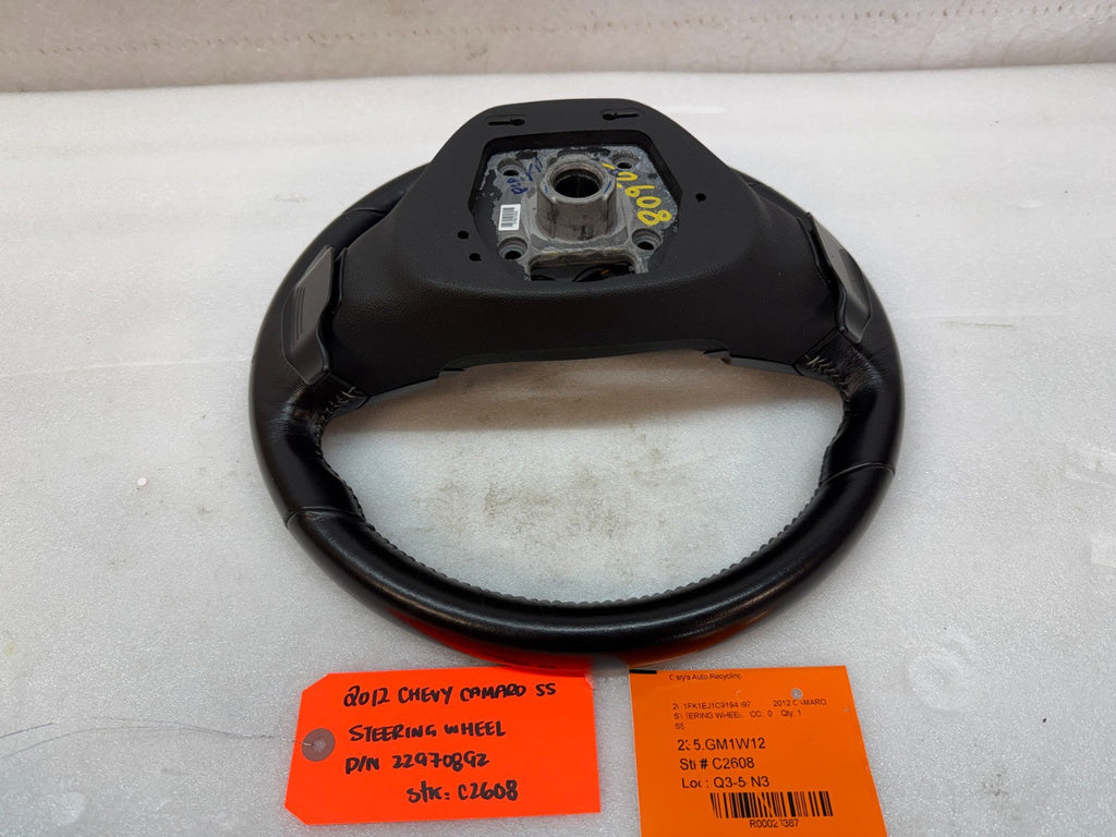 12-15 CHEVROLET CAMARO SS BLACK LEATHER STEERING WHEEL AUTO TRANS 22970892