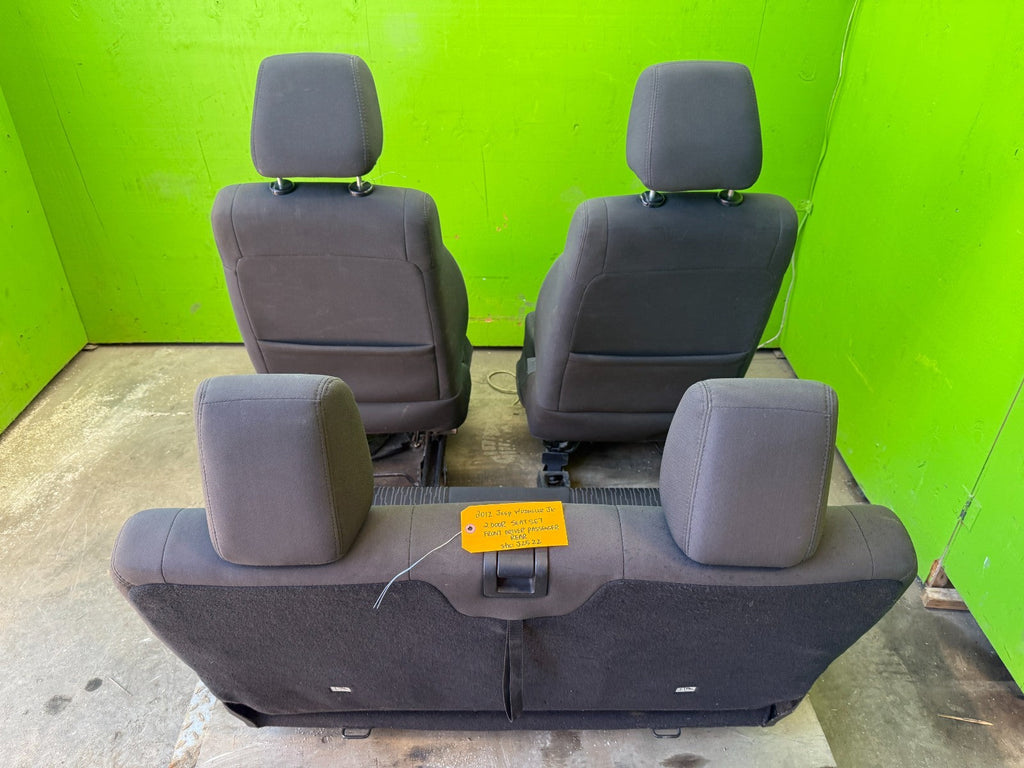 07-18 JEEP WRANGLER JK  2 DR OEM FRONT REAR COMPLETE SEATS SET DARK GREY GRAY