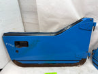 87-95 JEEP WRANGLER YJ OEM BLUE LEFT RIGHT HALF DOORS W DOOR PANELS