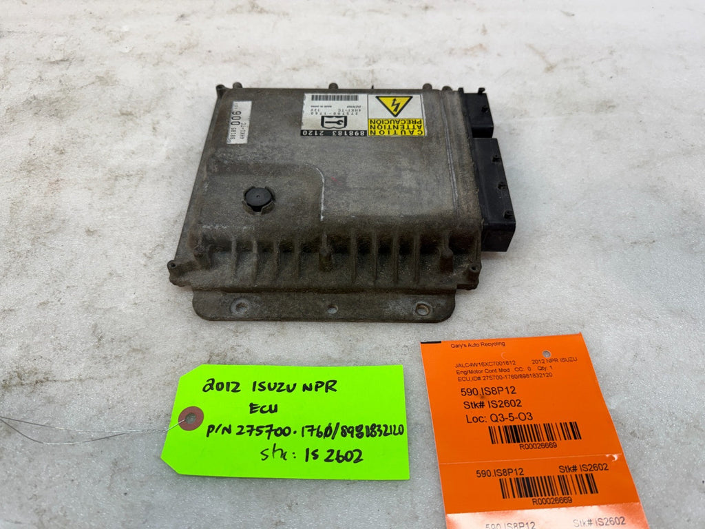 12 ISUZU NRR NPR NQR 5.2 4HK1 ECU ECM COMPUTER MODULE 275700-1760 8981832120