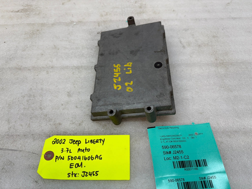 02 JEEP LIBERTY 3.7 AUTOMATIC ENGINE COMPUTER ECM ECU 56041606AG