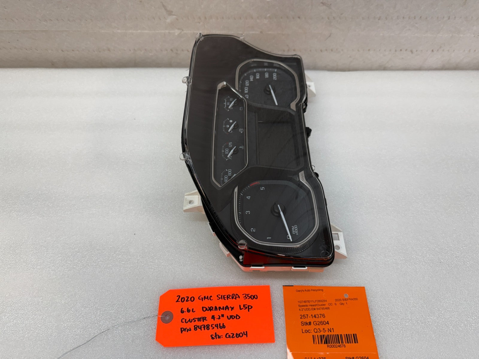 20 GMC SIERRA 2500 3500 DIESEL DURAMAX KMH GAUGE CLUSTER 4.2" UDD 84785466 19-23