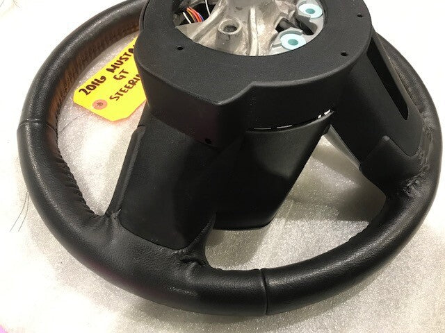 2016 FORD MUSTANG GT BLACK LEATHER STEERING WHEEL W CONTROLS  6sp MANUAL15 16 17