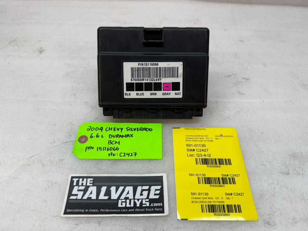 01-05 Chevrolet GMC 2500HD 3500HD 6.6 DURAMAX BODY CONTROL MODULE BCM 15116066