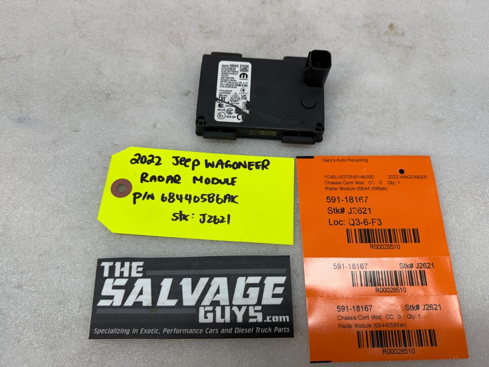 21-25 Jeep Wagoneer Grand Cherokee Front Radar Sensor Module 68440586AK 24K