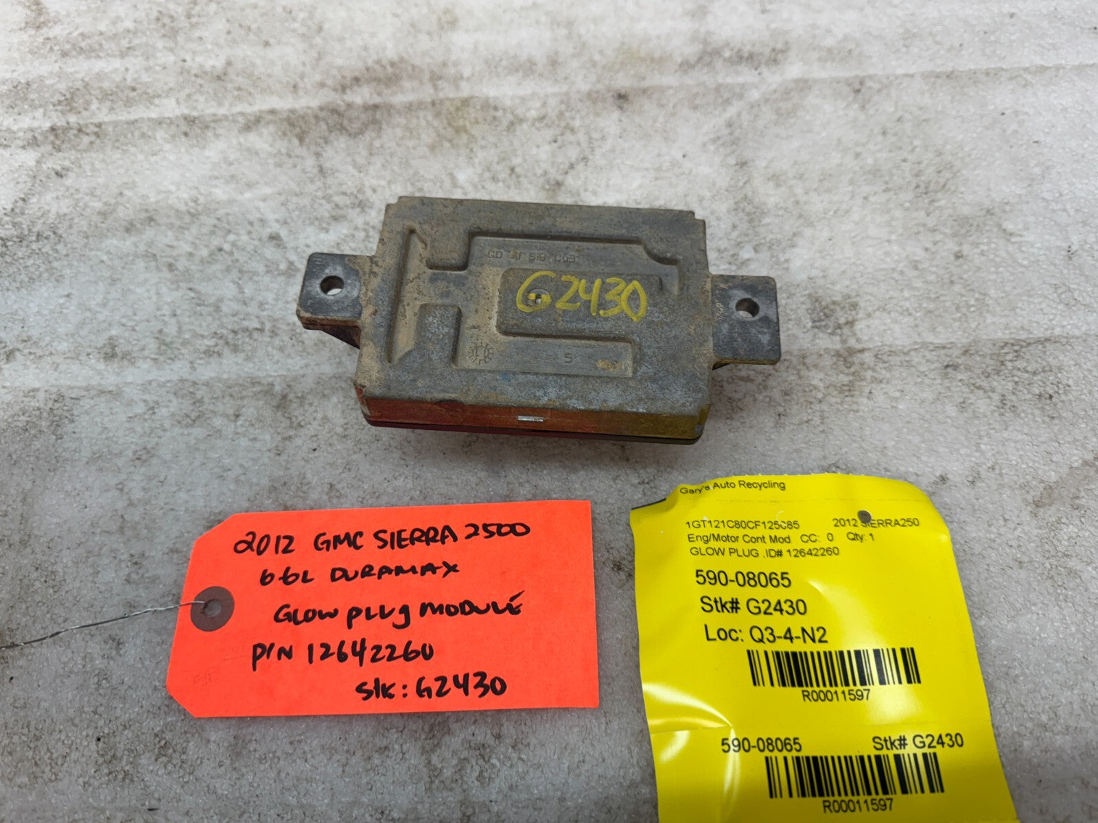 11-14 GMC CHEVROLET SILVERADO 3500HD 6.6 LML OEM GPM GLOW PLUG MODULE 12642260