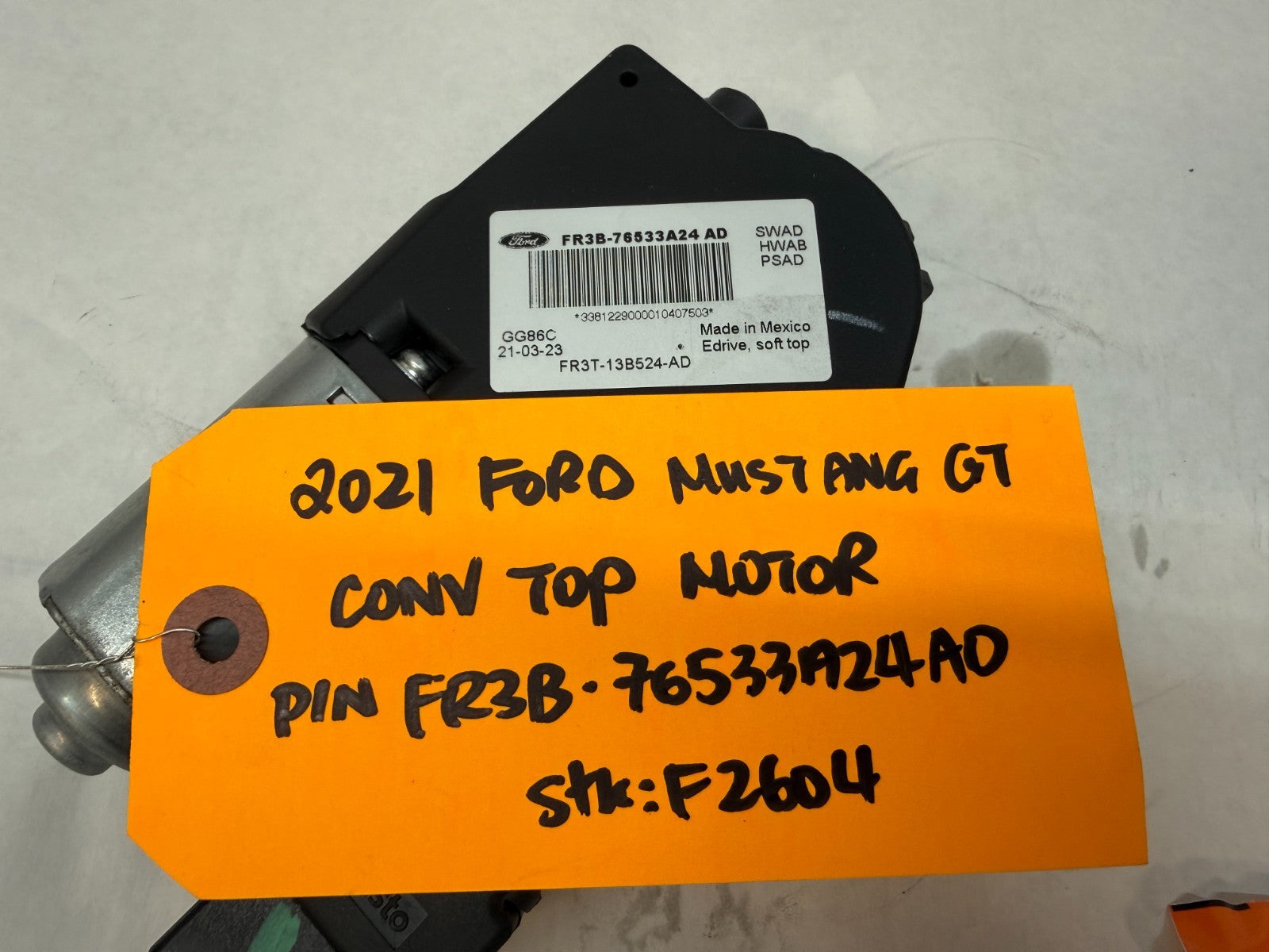 15-23 FORD MUSTANG 5.0 GT S550 LEFT RIGHT POWER ROOF TOP MOTOR FR3B-76533A24AD