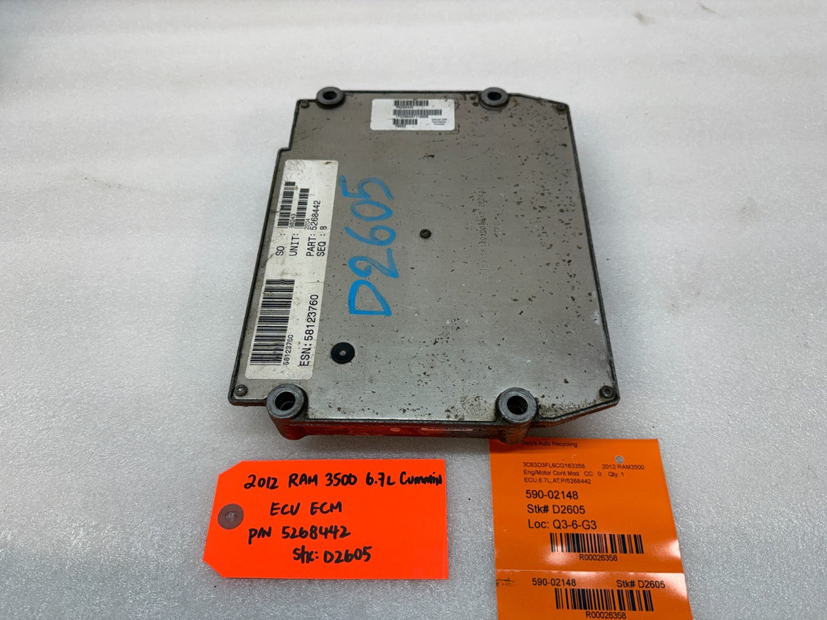 10 11 12 DODGE RAM 2500 3500 6.7 OEM ENGINE COMPUTER ECM ECU 5268442
