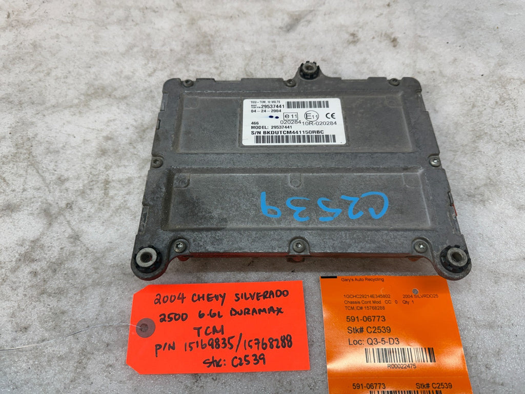 04 Chevrolet GMC SILVERADO 6.6 TCM TCU TRANSMISSION COMPUTER ALLISON 29537441