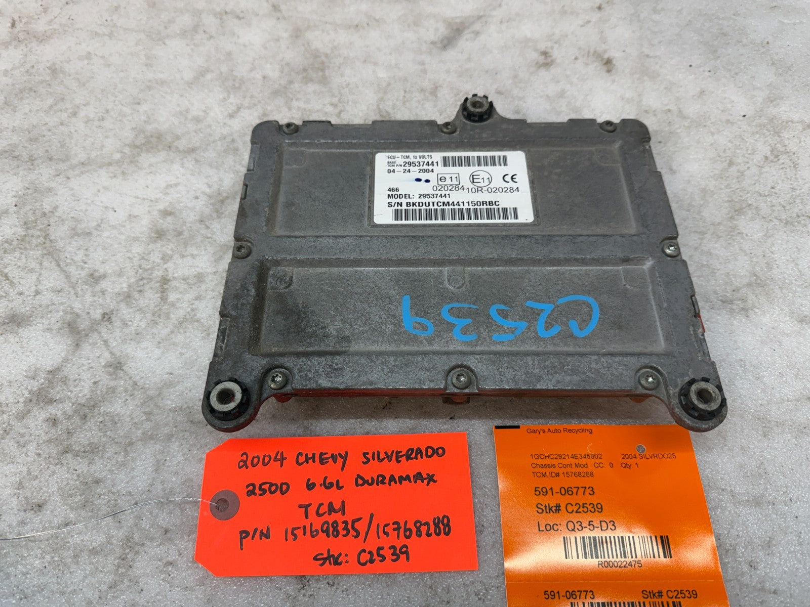 04 Chevrolet GMC SILVERADO 6.6 TCM TCU TRANSMISSION COMPUTER ALLISON 29537441