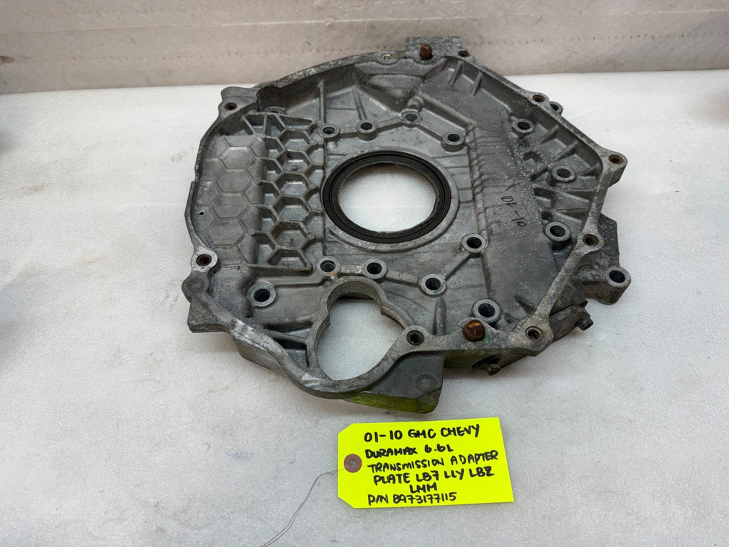 01-10 GMC LB7 LLY LBZ LMM 6.6 TRANSMISSION TO ENGINE ADAPTER PLATE 8973177115