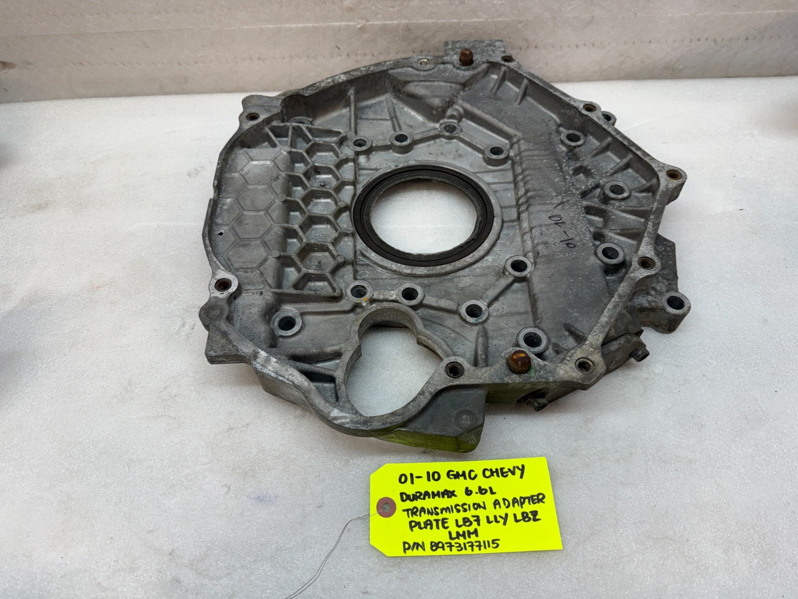 01-10 GMC LB7 LLY LBZ LMM 6.6 TRANSMISSION TO ENGINE ADAPTER PLATE 8973177115