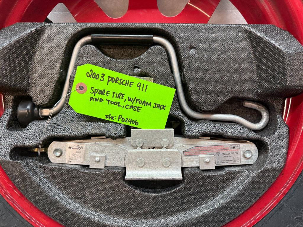 97-04 PORSCHE 911 996 BOXSTER 986 OEM 17" ALUMINUM SPARE WHEEL TIRE JACK BAG