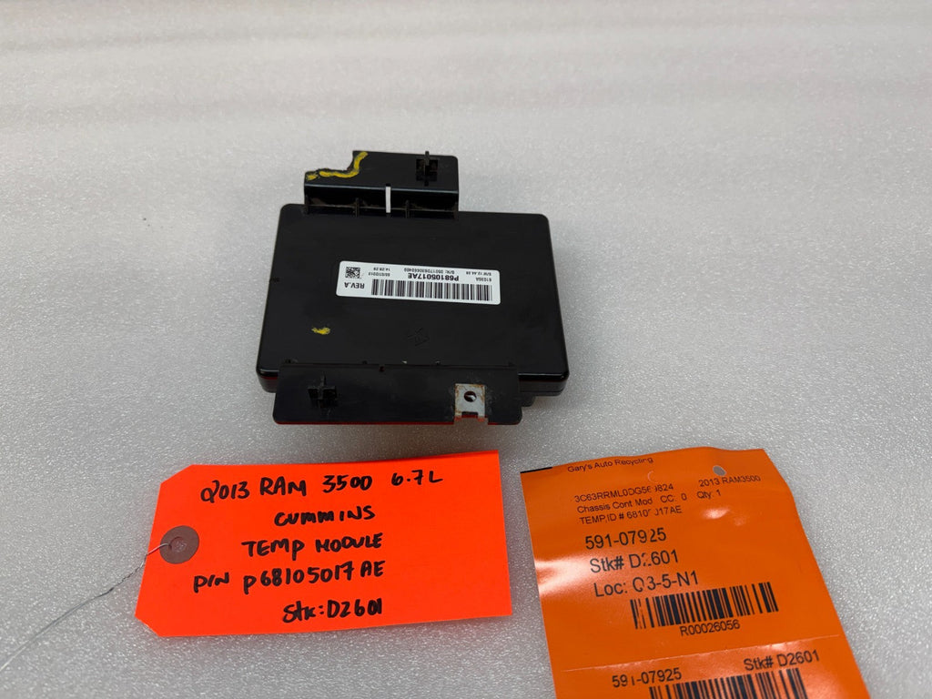 13 DODGE RAM 2500 3500 HEATER AC TEMPERATURE CONTROL MODULE P68105017AE