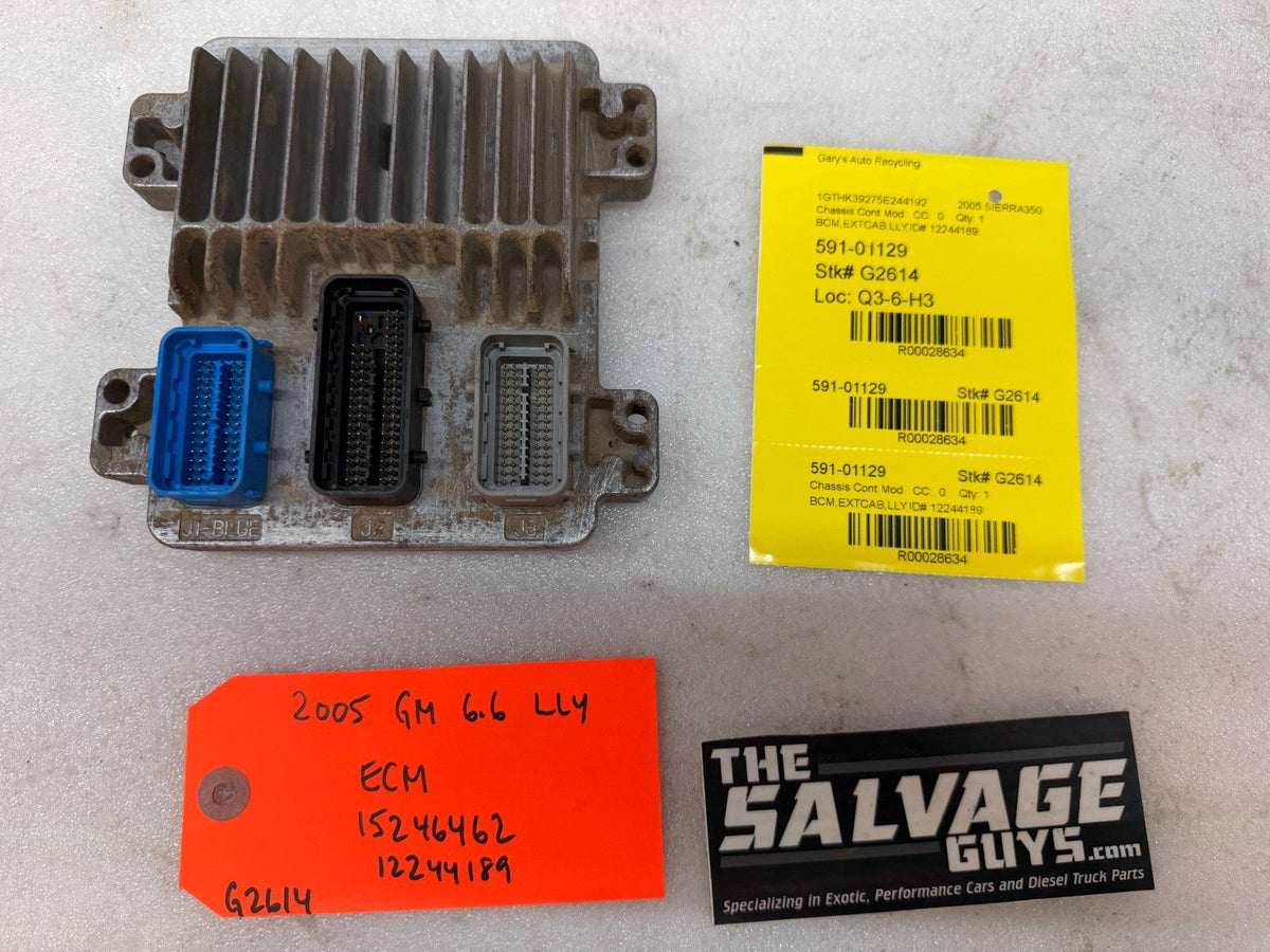 04 05 GMC CHEVROLET SILVERADO 2500HD 3500HD 6.6 LLY ENGINE ECU ECM 12244189