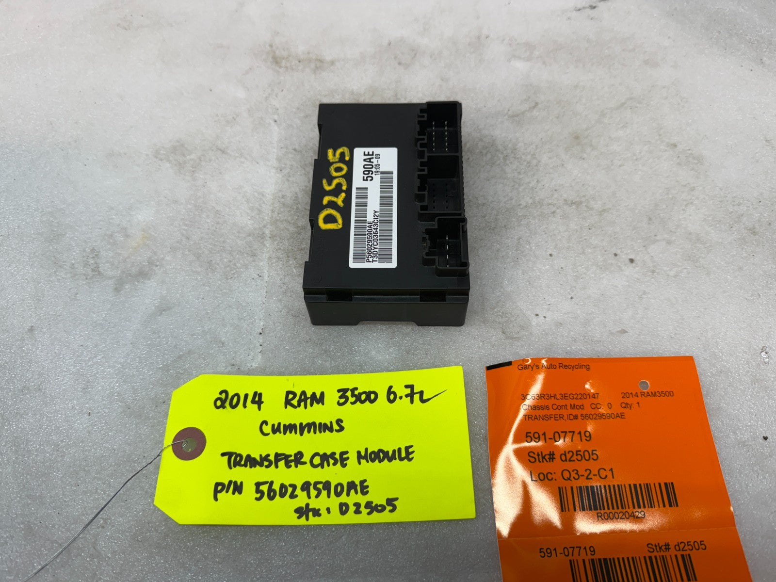 13 DODGE RAM 2500 3500 6.7 OEM TRANSFER CASE CONTROL MODULE 56029590AD