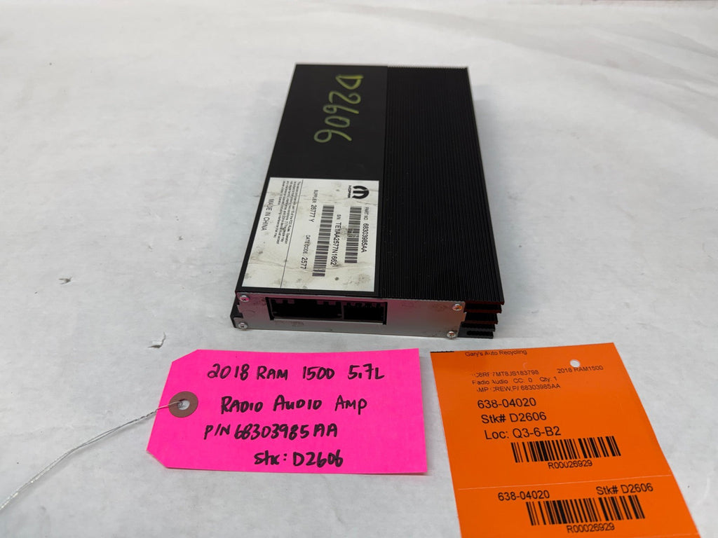 18 DODGE RAM SPORT 1500 5.7 STEREO RADIO AMPLIFIER AMP 68303985AA 13-18 63k