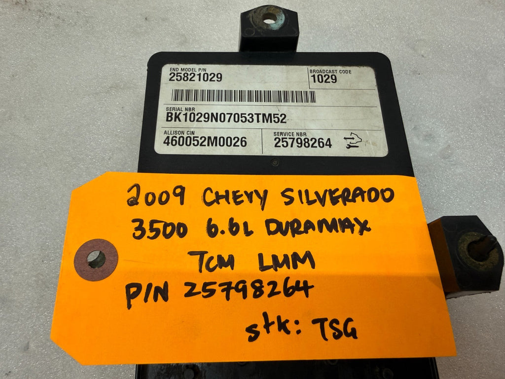 06 07 08 GMC SIERRA ALLISON A40 TRANSMISSION CONTROL MODULE TCM TCU A40 25798264