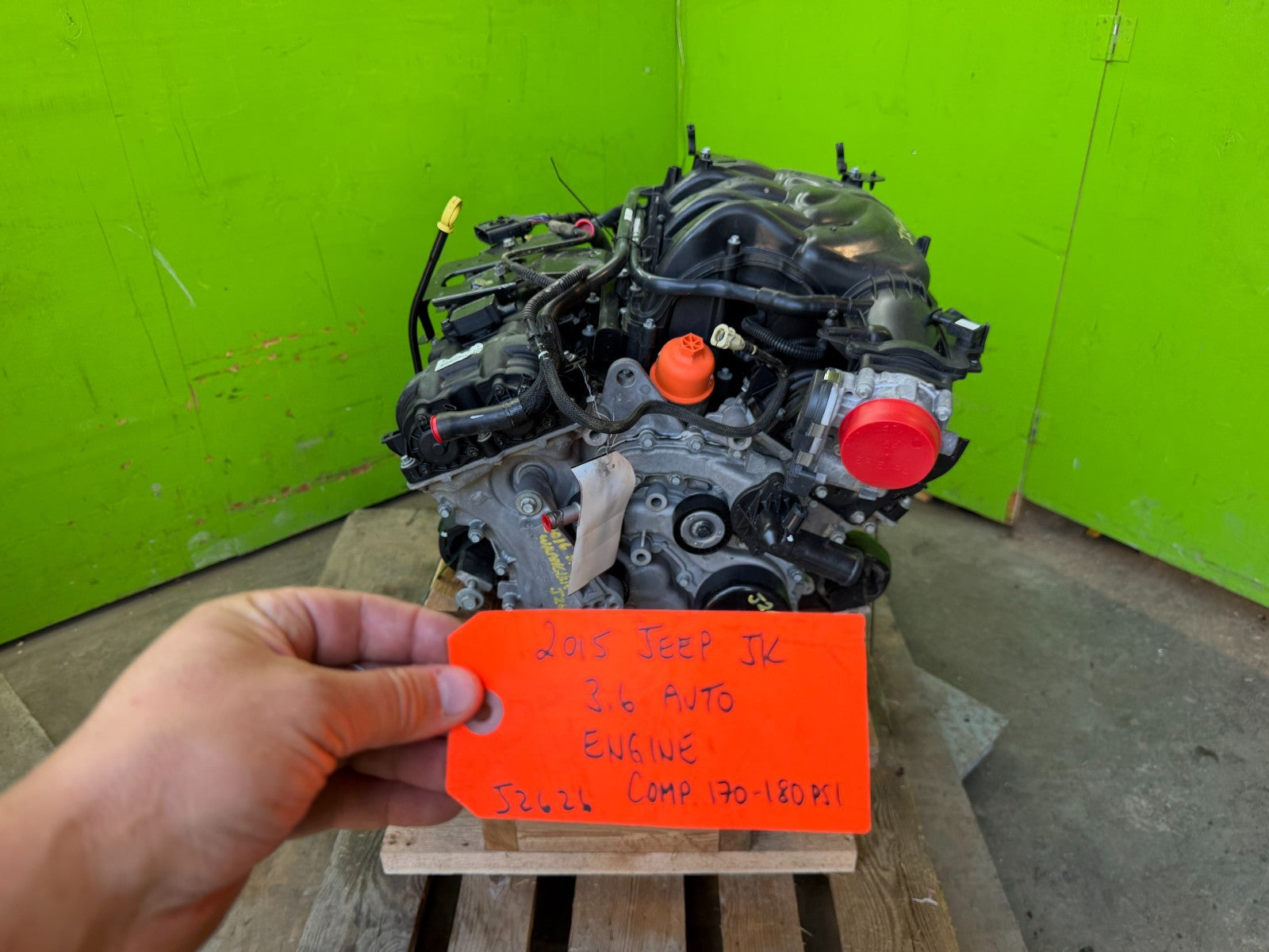15 JEEP WRANGLER JK 3.6 COMPLETE ENGINE MOTOR ASSEMBLY 110k 14-18